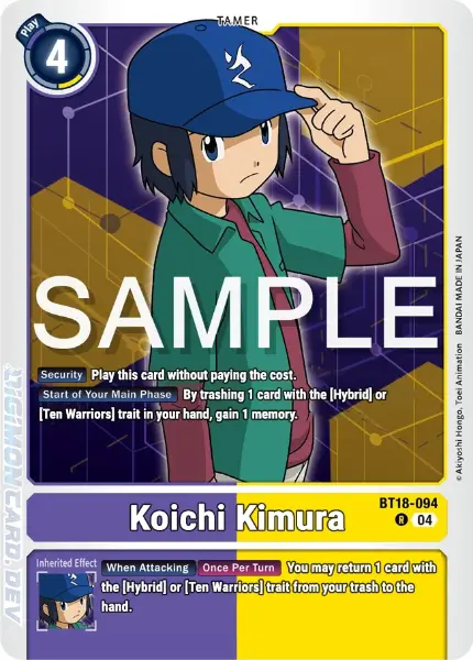 Digimon TCG Card BT18-094 Koichi Kimura