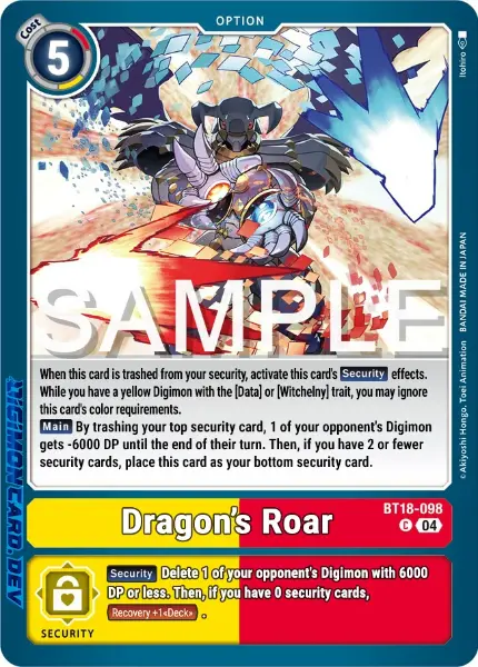 Digimon TCG Card BT18-098 Dragon's Roar