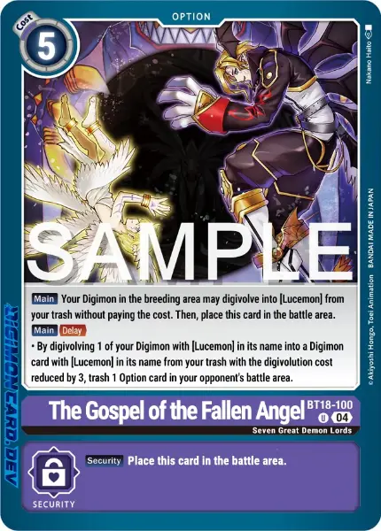 Digimon TCG Card BT18-100 The Gospel of the Fallen Angel