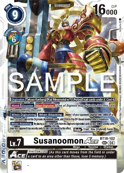 Digimon TCG Card BT18-102 Susanoomon