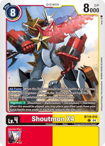 Digimon TCG Card 'BT19-010' 'Shoutmon X4'