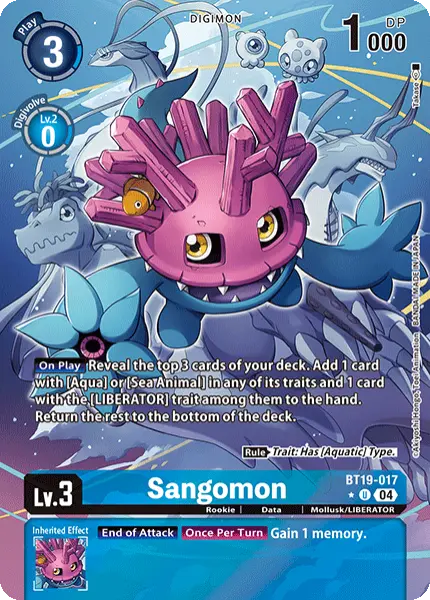 Digimon TCG Card 'BT19-017_P1' 'Sangomon'