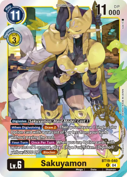 Digimon TCG Card 'BT19-040' 'Sakuyamon'