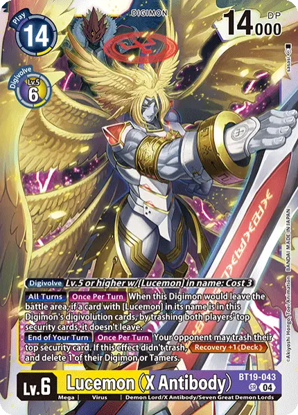 Digimon TCG Card 'BT19-043' 'Lucemon (X Antibody)'