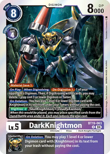 Digimon TCG Card 'BT19-063' 'DarkKnightmon'