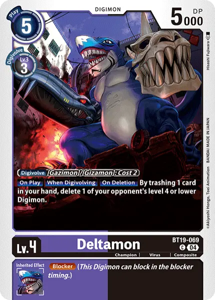 Digimon TCG Card BT19-069 Deltamon