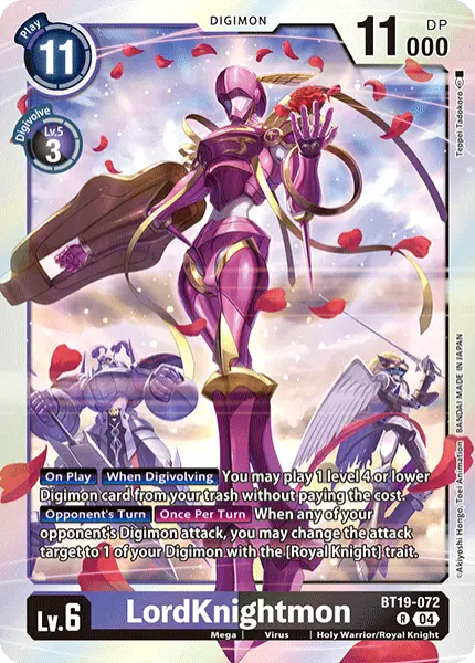 Digimon TCG Card BT19-072 LordKnightmon