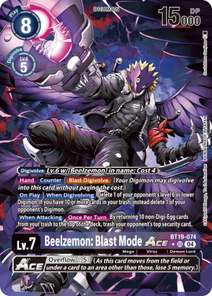 Digimon TCG Card 'BT19-074_P1' 'Beelzemon: Blast Mode'