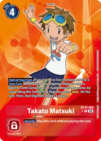 Digimon TCG Card 'BT19-080_P1' 'Takato Matsuki'