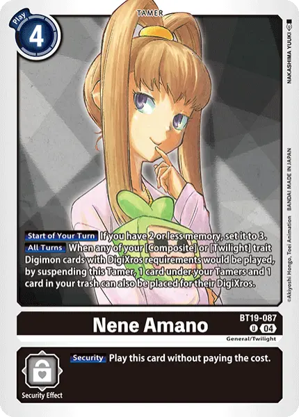 Digimon TCG Card 'BT19-087' 'Nene Amano'