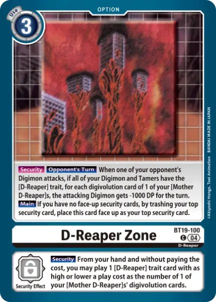 Digimon TCG Card 'BT19-100' 'D-Reaper Zone'