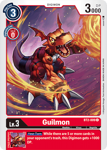 Digimon TCG Card BT2-009 Guilmon