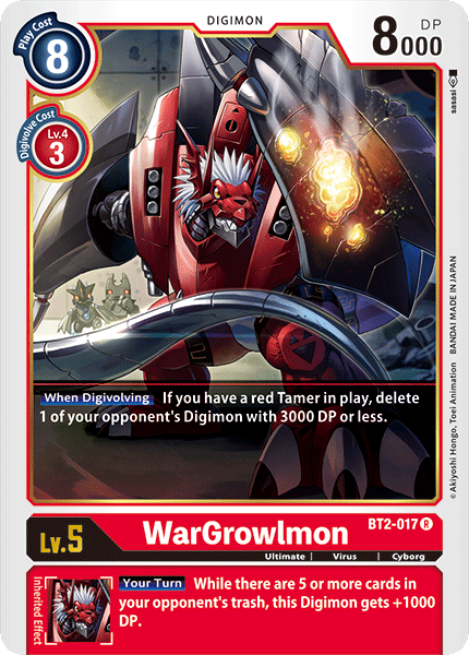 Digimon TCG Card 'BT2-017' 'WarGrowlmon'