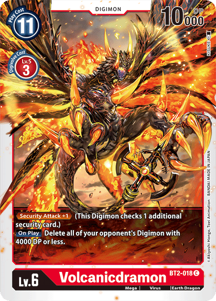 Digimon TCG Card 'BT2-018' 'Volcanicdramon'