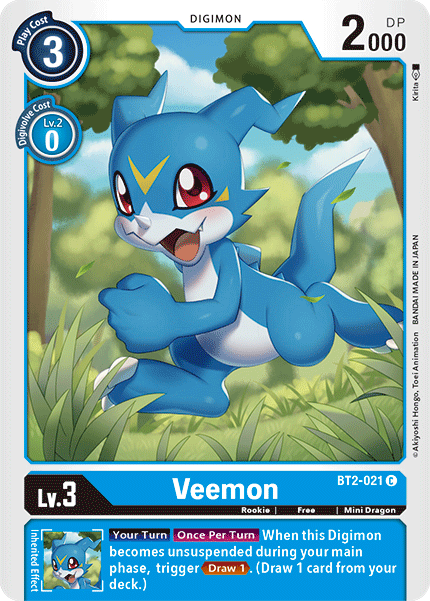 Digimon TCG Card 'BT2-021' 'Veemon'
