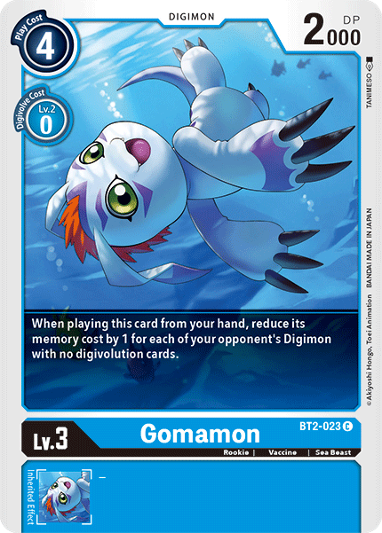 Digimon TCG Card BT2-023 Gomamon