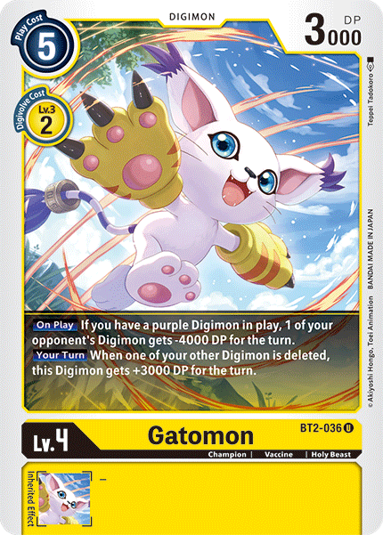 Digimon TCG Card BT2-036 Gatomon