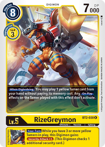 Digimon TCG Card BT2-038 RizeGreymon