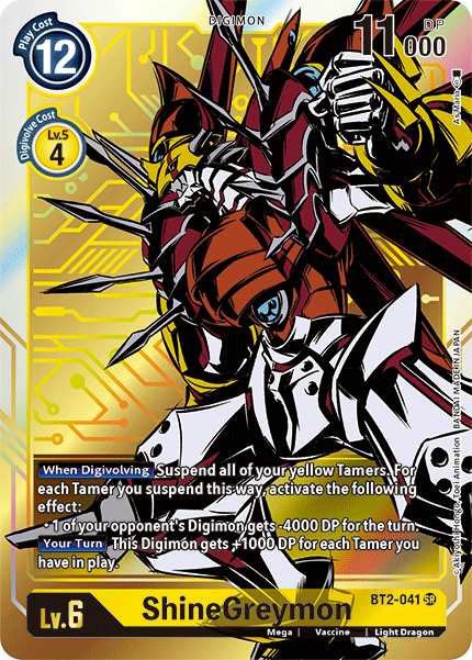 Digimon TCG Card 'BT2-041_P1' 'ShineGreymon'