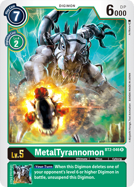 Digimon TCG Card BT2-046 MetalTyrannomon