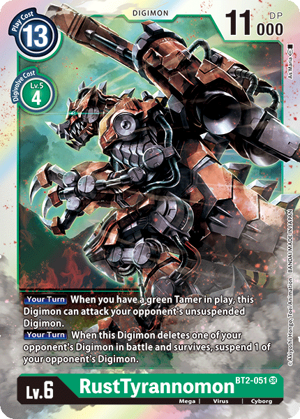 Digimon TCG Card BT2-051 RustTyrannomon