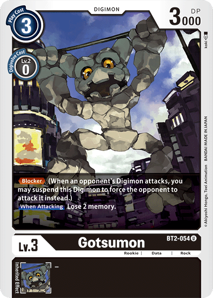 Digimon TCG Card 'BT2-054' 'Gotsumon'