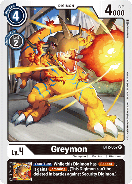 Digimon TCG Card BT2-057 Greymon