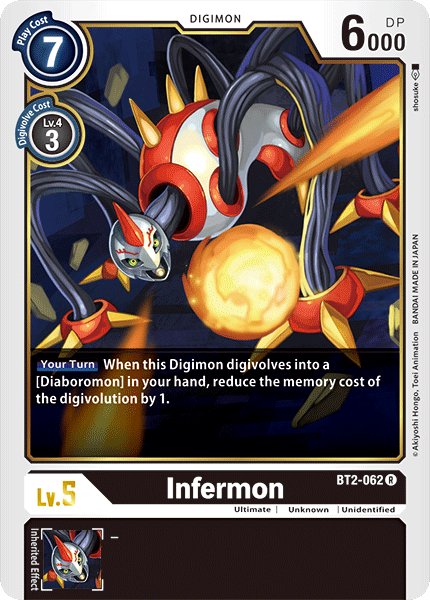 Digimon TCG Card BT2-062 Infermon