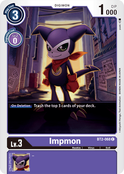 Digimon TCG Card 'BT2-068' 'Impmon'