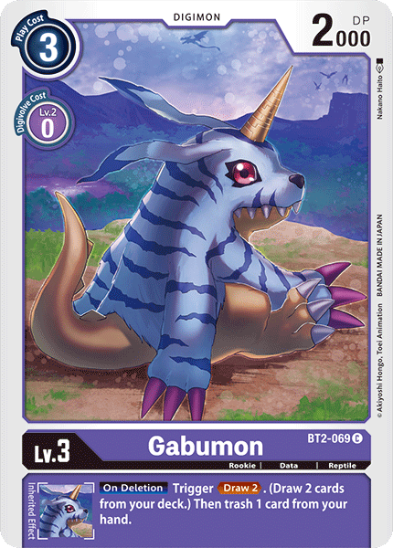 Digimon TCG Card BT2-069 Gabumon