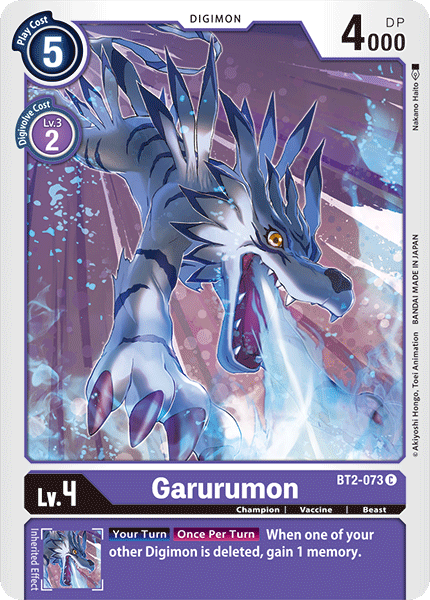 Digimon TCG Card 'BT2-073' 'Garurumon'