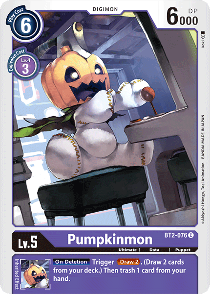 Digimon TCG Card BT2-076 Pumpkinmon