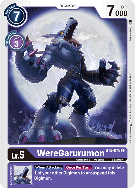 Digimon TCG Card BT2-078 WereGarurumon