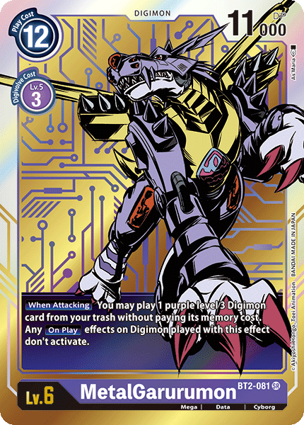 Digimon TCG Card BT2-081_P1 MetalGarurumon