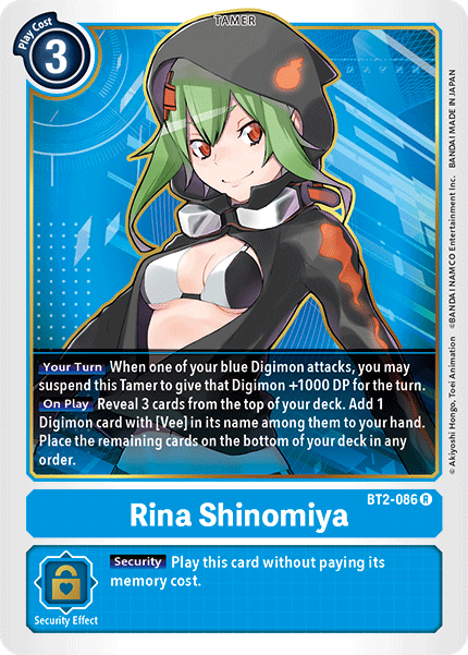 Digimon TCG Card BT2-086 Rina Shinomiya