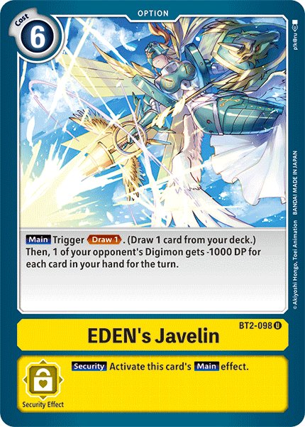 Digimon TCG Card BT2-098 EDEN's Javelin