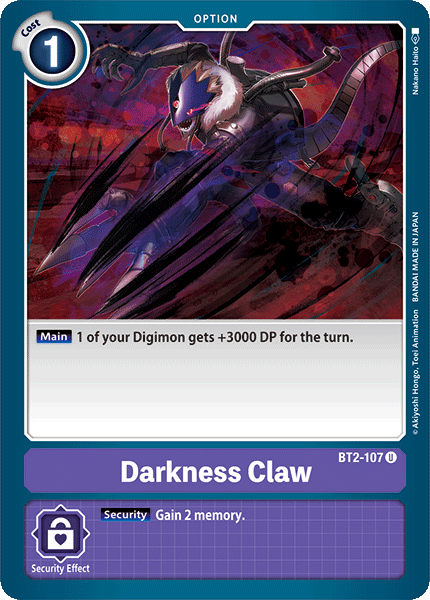 Digimon TCG Card 'BT2-107' 'Darkness Claw'