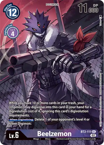 Digimon TCG Card BT2-111_P2 Beelzemon