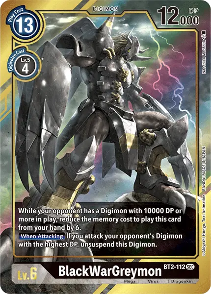 Digimon TCG Card 'BT2-112_P1' 'BlackWarGreymon'