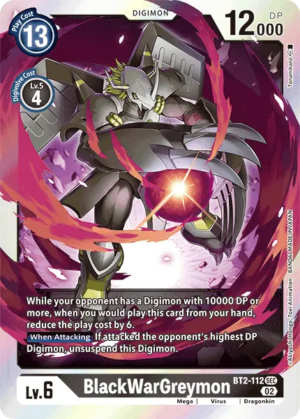 Digimon TCG Card 'BT2-112_P2' 'BlackWarGreymon'