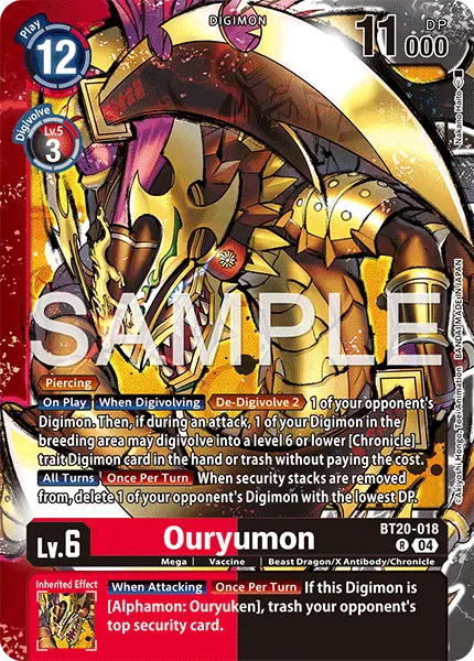 Digimon TCG Card BT20-018_P1 Ouryumon
