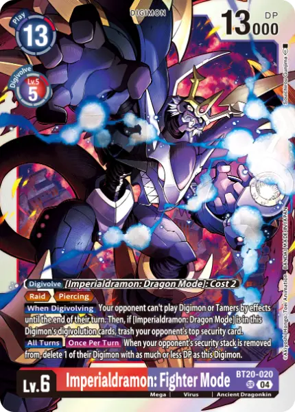 Digimon TCG Card BT20-020 Imperialdramon: Fighter Mode