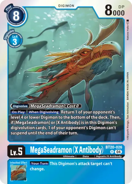 Digimon TCG Card 'BT20-026' 'MegaSeadramon (X Antibody)'