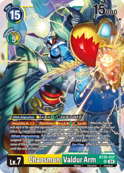 Digimon TCG Card 'BT20-037' 'Chaosmon: Valdur Arm'