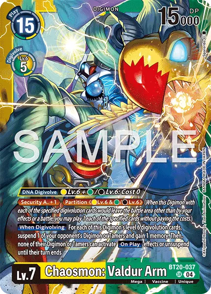 Digimon TCG Card BT20-037_P2 Chaosmon: Valdur Arm