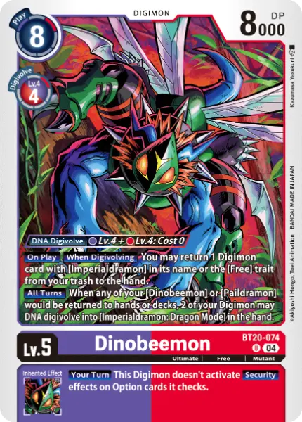 Digimon TCG Card 'BT20-074' 'Dinobeemon'