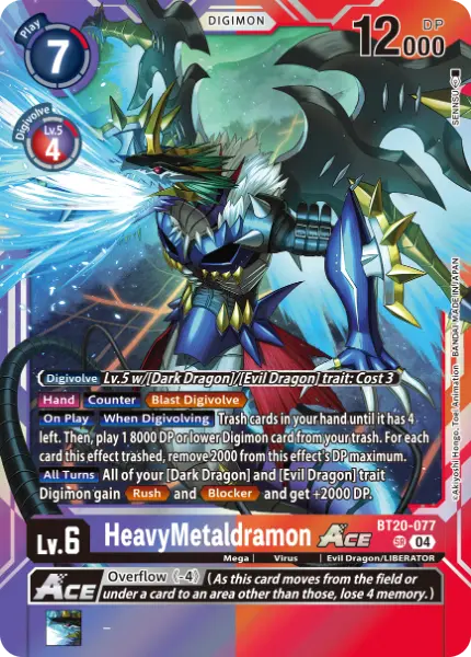 Deck BT19-20 HeavyMetaldramon with preview of card BT20-077