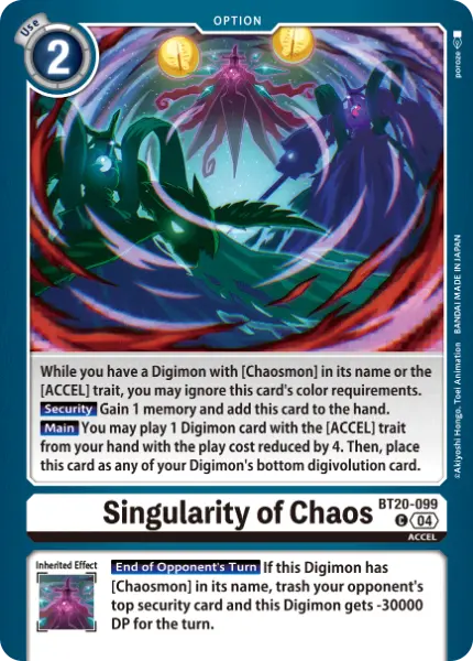 Digimon TCG Card 'BT20-099' 'Singularity of Chaos'