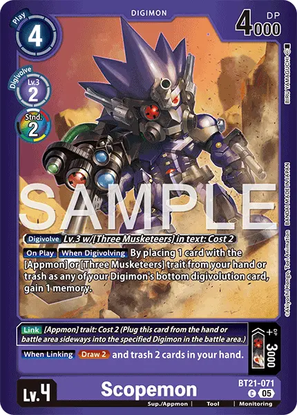 Digimon TCG Card BT21-071_P1 Scopemon