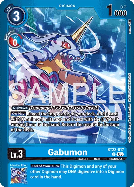 Digimon TCG Card BT22-017_P1 Gabumon